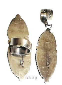 Vtg AMAZING Palomino Turquoise Sterling Silver Ring Pendant Set Lot Mark Yazzie