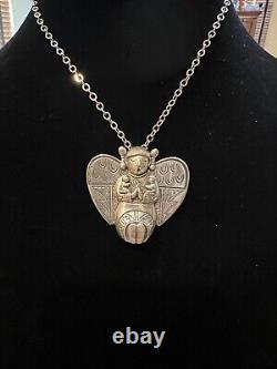 Vtg Carol Felley Native American Pueblo Story Teller 925 Necklace 33g