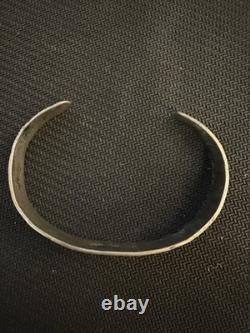 Vtg Coin. 900 Silver NA Navajo Whirling Logs Thunderbird Cuff Bracelet, 5in Long