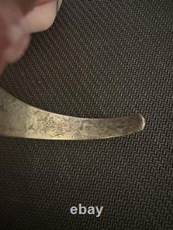 Vtg Coin. 900 Silver NA Navajo Whirling Logs Thunderbird Cuff Bracelet, 5in Long
