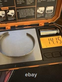 Vtg Coin. 900 Silver NA Navajo Whirling Logs Thunderbird Cuff Bracelet, 5in Long