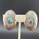 Vtg Concho Earrings Clip-on Navajo Sterling Silver Native American Jewelry