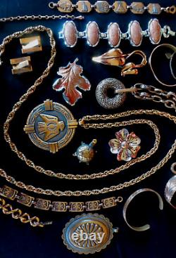 Vtg Copper Jewelry Lot Goldstone RENOIR Sterling by Jordan Native American Lot
