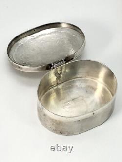 Vtg Ernest Bilagody Navajo Sterling Silver Red Coral Trinket Jewelry Pill Box