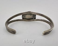 Vtg Fred Harvey Navajo Coin Silver Stamped Royston Turquoise Cuff Bracelet