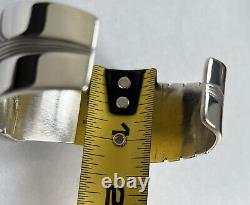 Vtg Handmade Native American Navajo Sterling Silver Modern Design Cuff Watchband