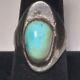 Vtg Handmade Navajo Sterling Silver Turquoise Old Pawn Jewelry Ring Size 8 1/2