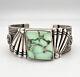 Vtg JOHN BEGAY JR Navajo Sterling Silver Carico Lake Turquoise Cuff Bracelet