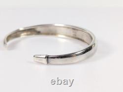 Vtg LT Native American Style Inlay Sterling Silver Cuff Bracelet 6.5 READ