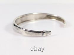 Vtg LT Native American Style Inlay Sterling Silver Cuff Bracelet 6.5 READ