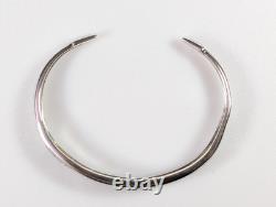Vtg LT Native American Style Inlay Sterling Silver Cuff Bracelet 6.5 READ