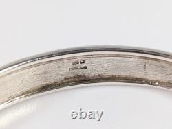 Vtg LT Native American Style Inlay Sterling Silver Cuff Bracelet 6.5 READ