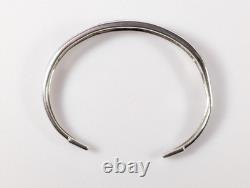 Vtg LT Native American Style Inlay Sterling Silver Cuff Bracelet 6.5 READ