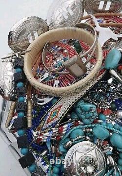 Vtg Modern Southwestern & Native Jewelry Lot Ready 2 Wear Repair Cuffs Conchos