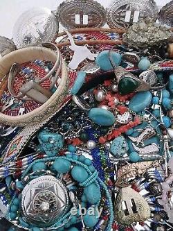 Vtg Modern Southwestern & Native Jewelry Lot Ready 2 Wear Repair Cuffs Conchos