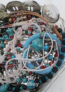 Vtg Modern Southwestern & Native Jewelry Lot Ready 2 Wear Repair Cuffs Conchos