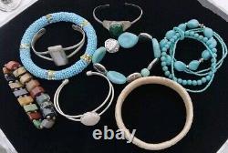 Vtg Modern Southwestern & Native Jewelry Lot Ready 2 Wear Repair Cuffs Conchos