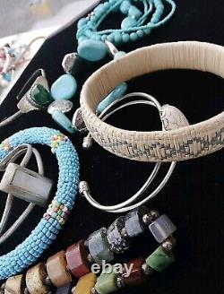 Vtg Modern Southwestern & Native Jewelry Lot Ready 2 Wear Repair Cuffs Conchos