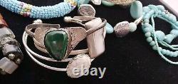 Vtg Modern Southwestern & Native Jewelry Lot Ready 2 Wear Repair Cuffs Conchos