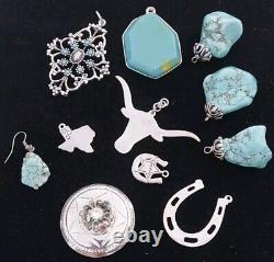 Vtg Modern Southwestern & Native Jewelry Lot Ready 2 Wear Repair Cuffs Conchos