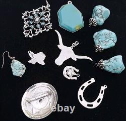 Vtg Modern Southwestern & Native Jewelry Lot Ready 2 Wear Repair Cuffs Conchos