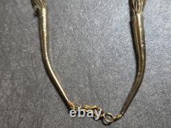 Vtg NATIVE AMERICAN Liquid Sterling Silver 27 Strand Beaded Necklace 40g 30