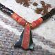 Vtg Native American Heishi Stone Pendant Beaded 16 Necklace Spiny Oyster Brass