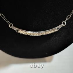 Vtg Native American M. M Rodgers Sterling Silver/14k Gold Pendant Necklace 19