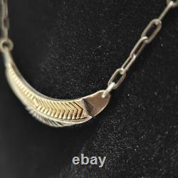 Vtg Native American M. M Rodgers Sterling Silver/14k Gold Pendant Necklace 19