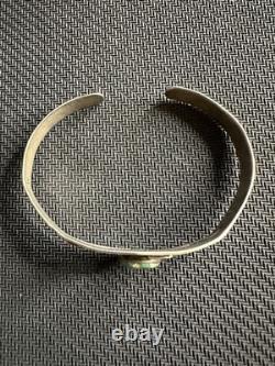 Vtg Native American Navajo Sterling Silver 925 Double Arrow Turquoise Cuff, 5.5