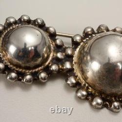 Vtg Native American Old Pawn 3 pc Sterling Silver Parure Domed & Braided WOW