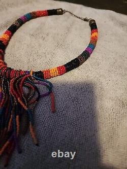 Vtg Native American Southwestern Seed Beade Strands 20 Torsade Necklace