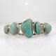 Vtg Native American Sterling Silver Chunky Turquoise Cuff Bracelet LFL4