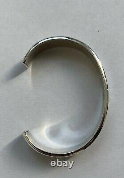 Vtg Native American Sterling Silver Cuff Bracelet Cable Rope SIGNED T Hawk 34g