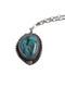 Vtg Native American Sterling Silver Matrix Turquoise Pendant Necklace Navajo