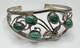 Vtg Native American Style Sterling Silver Malachite Cuff Bracelet Floral 6.25