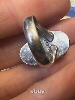 Vtg Native American Turquoise 925 Sterling Silver Ring Size 5