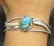 Vtg Navajo Harry Martinez Native American Sterling Silver & Turquoise Bracelet