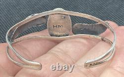 Vtg Navajo Harry Martinez Native American Sterling Silver & Turquoise Bracelet