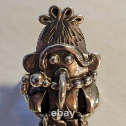 Vtg Navajo Kachina Ring 925 Silver Royston Turquoise Signed Broken Arrow C. 80's
