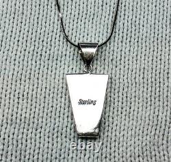 Vtg Navajo Purple Sugilite/ Opal Pendant Necklace Earrings, Inlay 925 St Silver