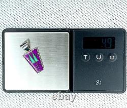Vtg Navajo Purple Sugilite/ Opal Pendant Necklace Earrings, Inlay 925 St Silver