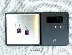 Vtg Navajo Purple Sugilite/ Opal Pendant Necklace Earrings, Inlay 925 St Silver