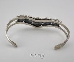 Vtg Navajo Sterling Silver Royston Turquoise Stamped 5 Stone Cuff Bracelet 19.8g