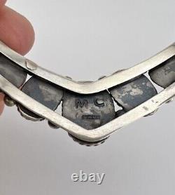 Vtg Navajo Sterling Silver Royston Turquoise Stamped 5 Stone Cuff Bracelet 19.8g