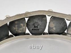 Vtg Navajo Sterling Silver Royston Turquoise Stamped Large Cuff Bracelet 39.6g