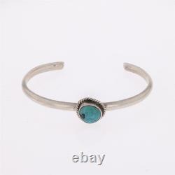 Vtg Navajo Sterling Silver Turquoise Cuff Bracelet 925 Old Pawn Native American
