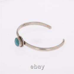 Vtg Navajo Sterling Silver Turquoise Cuff Bracelet 925 Old Pawn Native American