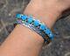 Vtg Navajo Turquoise Cuff Bracelet Native NA Sterling Jewelry Signed WB sz 7.25