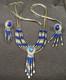 Vtg Necklace & Earring Set Lapis Lazuli Liquid Silver Native American 925 20